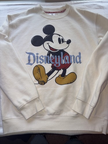Disney Original Mickey Mouse Pullover Sweatshirt | Cream | Size Adult M
