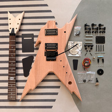 DIY Junior V Style electric guitar kit Maple Neck BK part Tremolo System razor