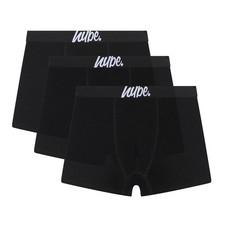 HYPE - Boys Boxer Shorts 3 Pack Black Soft Breathable Underwear