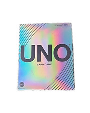 UNO Mattel UNO Platinum Edition Card Game Premium Holographic Foil Cards New