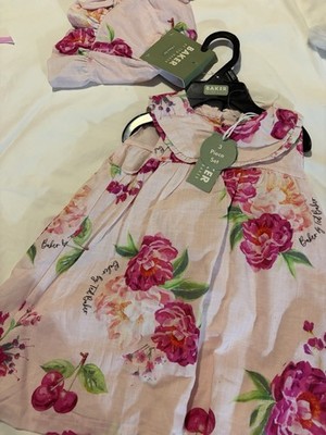 BAKER BY TED BAKER New W/Tags Baby 3-6M Set Floral 3Pc Sundress Bonnet Pantie!!