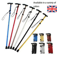 Lightweight Easy Folding Aluminium Walking Stick Cane, Height Adjustable