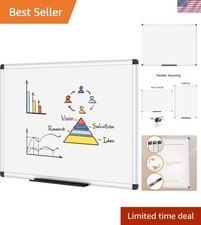 Versatile 36x24 Wall-Mounted Dry Erase Board with Pen Tray - Home  School Use