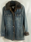 Vintage 90s Marvin Richards Women's Blue Denim Faux Fur Trim Jacket Sz S — photo 1