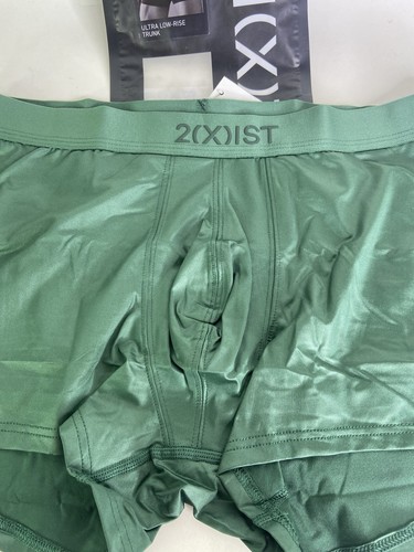 2xist Sexy Sliq Ultra Low Rise Trunk Boxer Briefs Underwear Hunter Green Mens M - Picture 3 of 6