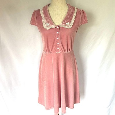 Killstar Pastel Goth Punk Every Mourning Pink Velvet Dress M | eBay
