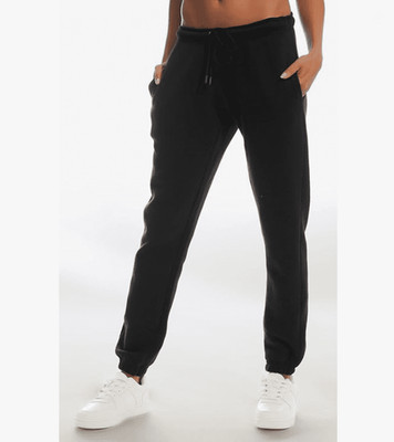 Damen Jogginghose Schwarz Gr. L Soft Touch Fleece Sweatpants Loungehose Baumwolle