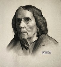 woman Frau Portrait Oskar Binder Zeichnung dessin drawing München signiert 1910