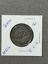🟧 2004 EAST CARRIBEAN STATES ONE🟧DOLLAR COIN $1 COIN QUEEN ELIZABETH II #R4🟧