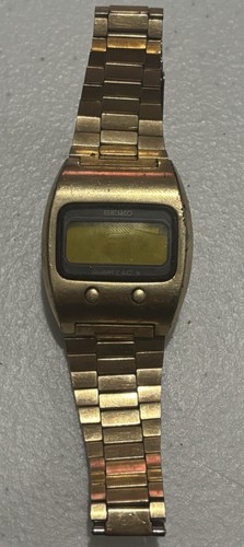 Rare Seiko 0624-5009 Lemon Face Quartz LC Digital, Gold Tone As-Is Un Tested