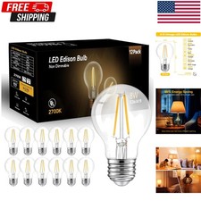 12 Pack Vintage 8W LED Edison Light Bulbs, Dimmable, 60W Equivalent, 8