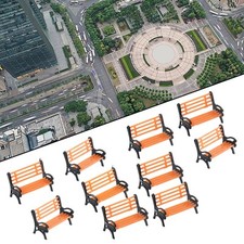 Ensemble de 10 bancs de parc de train mod??le ??chelle 1 87 pour d??coration de