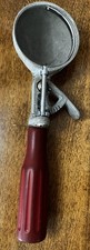 Vintage Ice Cream Scoop with Red Wood Handle