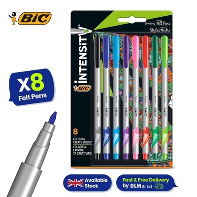 BIC Intensity Filzstifte mittlere Spitze verschiedene Farben 8er Pack zum Zeichnen