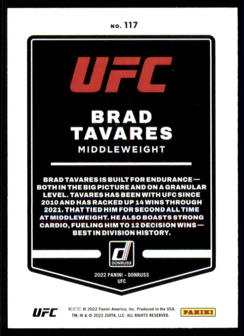 2022 Panini Donruss UFC Brad Tavares #117 | eBay