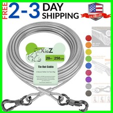 Dog Tie Out Cable, Heavy Duty Dog Chains for Outside with Lockable Hook, Pet ...