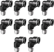 10PCS Push to Connect Fittings 1/4 Inch Tube OD X 1/8 Inch NPT Thread Pneumatic