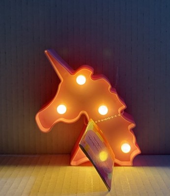 Unicorn Head Marquee Light Plastic Decor Party Pink 