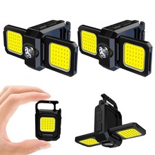 2PC Cob Keychain Work Light EDC Rechargeable Foldable Keychain Flashlight,Bot...