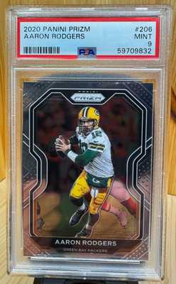 Aaron Rodgers - Green Bay Packers NFL - 2020 Panini Prizm - #206 - PSA 9 Mint
