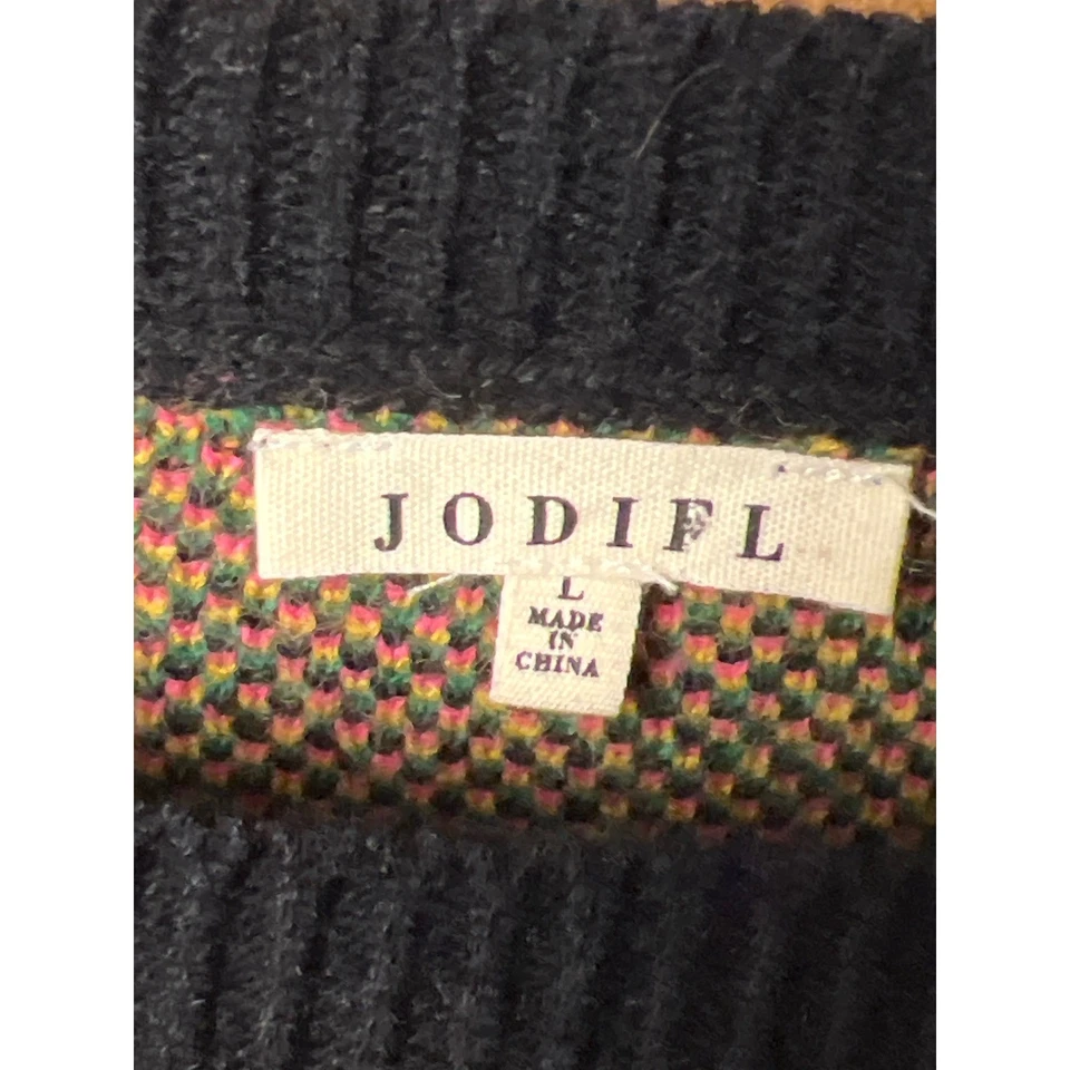 Suéter Floral Grande JODIFL Negro Rosa Amarillo Verde Naranja Tejido Top Mujer Retro Foto 2 de 4