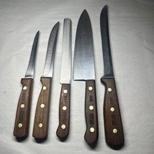 Vintage Chicago Cutlery Knife Set 6 Piece Wood Handle Kitchen Knives USA Made