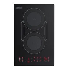 Double/Dual Induction Cooktop 2 Burner, Shatter-proof Flat Glass Top, Bridge-...