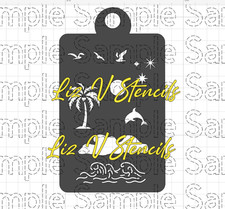 Beach Sunrise Palm Tree - Face Painting STENCIL