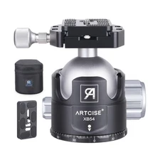 54mm Low Profile Tripod Head with 2 Arca Swiss Quick Release Plates Professio...