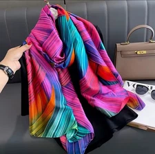 Scarf Elegant, Large Soft, abstract, Colorfull, Long Shawl Neckerchief 180x90cm