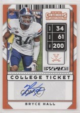 2020 Panini Contenders Draft Picks College Ticket Bryce Hall #174 Auto 02rc