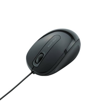 ELECOM Kabelgebundene Maus Blau LED 3 Tasten Mittelgroß 1,0 m Kabel Schwarz M...