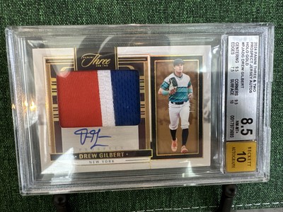 2024 Panini 3 And 2 Prospect Jersey Autos Holo Gold Drew Gilbert BGS 8.5 And 10