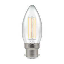 Image of Candle 4.2 Watt Clear B22 / BC LED Dimmable 2700k warm white Crompton 7130-1