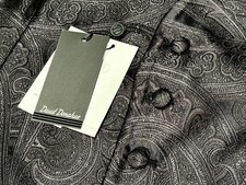  250 NEW WEDDING VEST 100 ITALY SILK FORMAL XL TUX BLK PAISLEY DAVID DONAHUE