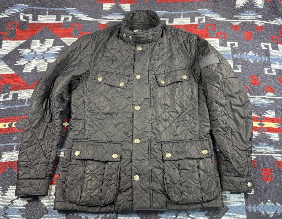 BARBOUR INTERNATIONAL ARIEL POLARQUILT Men's Black Biker