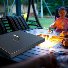 Fire Pit Burner Cover Square for 18 x 18 Inches Linear Drop-in Burner Pan