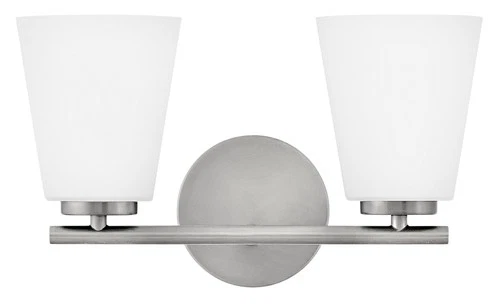 Lark 85422 Bri 2 Light 15"W Vanity Light - Nickel - Picture 1 of 10