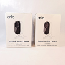Arlo Essential Indoor Camera 2nd Gen HD 1080p Wired Security Cam White 2 Pack