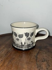 Moorland Pottery Earthenware Mug PIGS, Black, New - Seconds