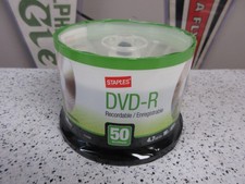 Staples Pack of 50 Count Blank DVD-R Discs Burn Data Backup Blanks SEALED NEW