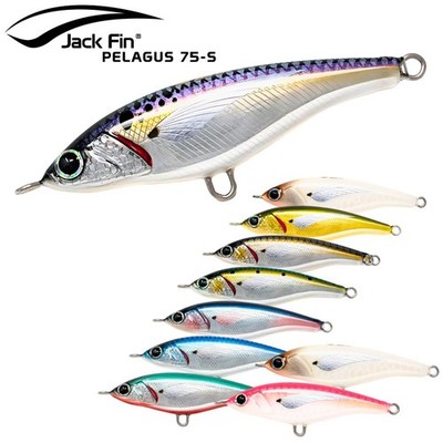 JACK FIN Saltwater Fishing Sinking Handmade Stickbait Lure PELAGUS 75-S