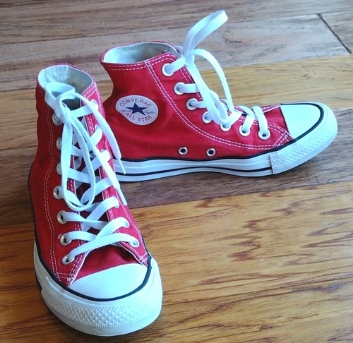 Converse Chuck Taylor All Star High Top Red Sneakers Men's 3.5 Women's 5.5 Retro - Picture 3 of 13