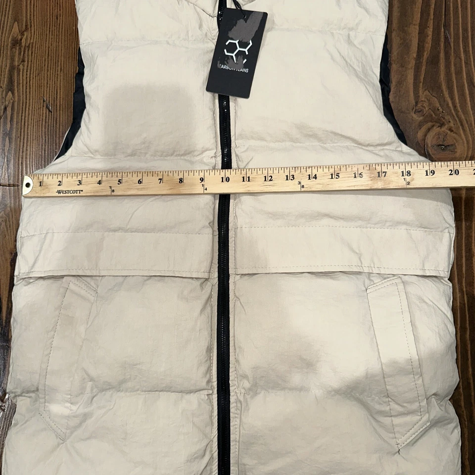 NWT Carbon Jeans Men’s XXL Vincent Puffer Best With Pockets - Beige - Image 2 of 4