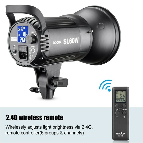 AU Godox SL-60W 5600K Studio LED Video Light+35*160cm Grid Softbox+Light Stand - Picture 3 of 11