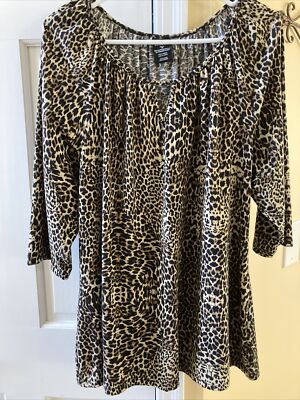 Women s George Leopard Print Blouse Top, Size 16 - New