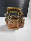 Vintage Ceramic McCoy Wishing Well Planter w/ Original Chain s1