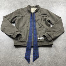Vintage 90s Billabong Brown Lightweight Womens Jacket Checkered Neck Tie Size S