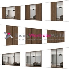 SpacePro 'New' CLASSIC Carini WALNUT Sliding Wardrobe Door Kits - All sizes