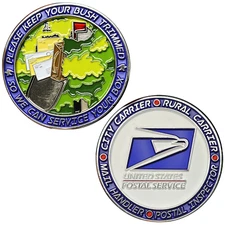 BL2-008B Trim Your Bush Challenge Coin US Postal Carrier Mail Handler Inspector